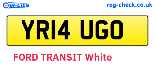 YR14UGO are the vehicle registration plates.