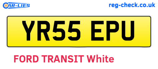 YR55EPU are the vehicle registration plates.