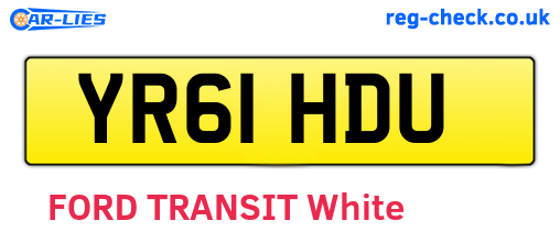 YR61HDU are the vehicle registration plates.