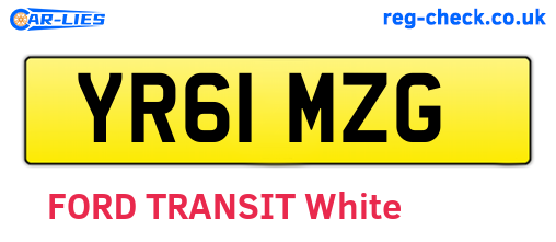 YR61MZG are the vehicle registration plates.
