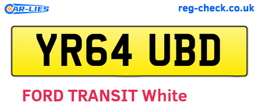 YR64UBD are the vehicle registration plates.