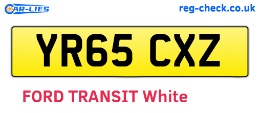 YR65CXZ are the vehicle registration plates.
