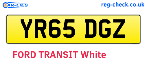 YR65DGZ are the vehicle registration plates.