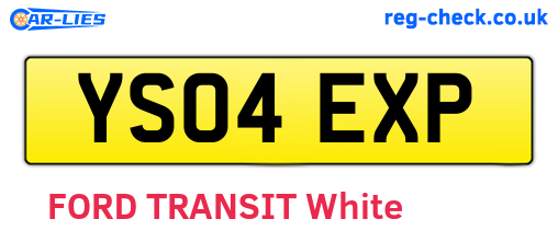 YS04EXP are the vehicle registration plates.