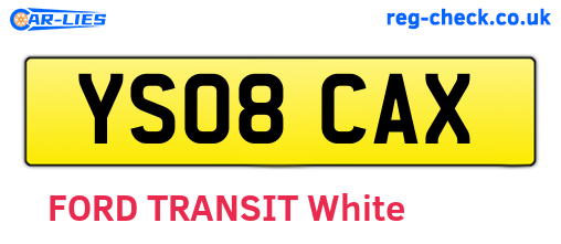 YS08CAX are the vehicle registration plates.
