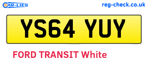 YS64YUY are the vehicle registration plates.
