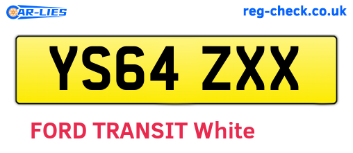YS64ZXX are the vehicle registration plates.