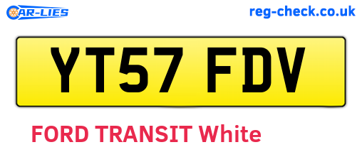 YT57FDV are the vehicle registration plates.
