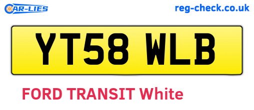YT58WLB are the vehicle registration plates.