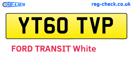 YT60TVP are the vehicle registration plates.