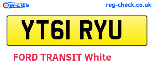 YT61RYU are the vehicle registration plates.