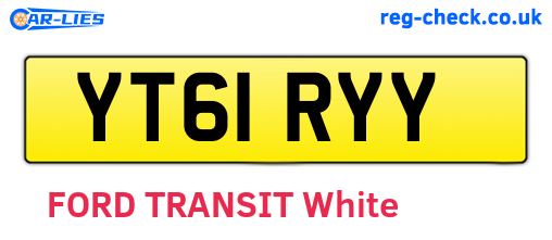 YT61RYY are the vehicle registration plates.