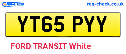 YT65PYY are the vehicle registration plates.