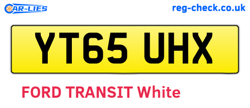 YT65UHX are the vehicle registration plates.
