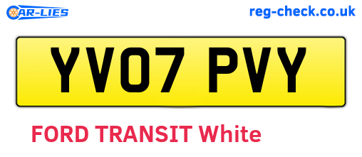 YV07PVY are the vehicle registration plates.