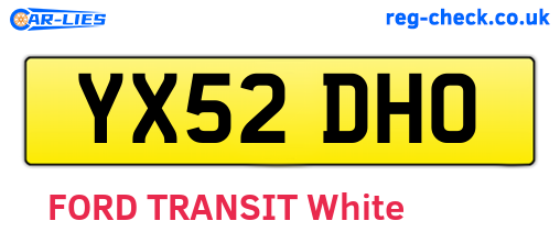 YX52DHO are the vehicle registration plates.