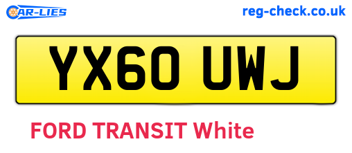 YX60UWJ are the vehicle registration plates.