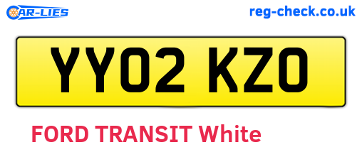 YY02KZO are the vehicle registration plates.