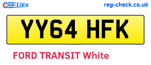 YY64HFK are the vehicle registration plates.