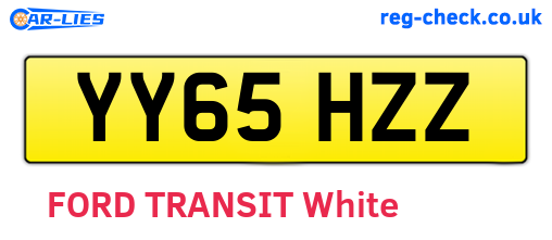 YY65HZZ are the vehicle registration plates.