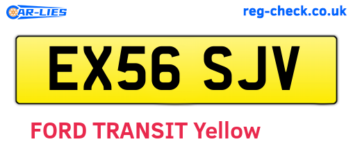 EX56SJV are the vehicle registration plates.