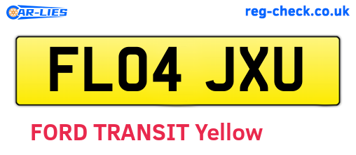FL04JXU are the vehicle registration plates.