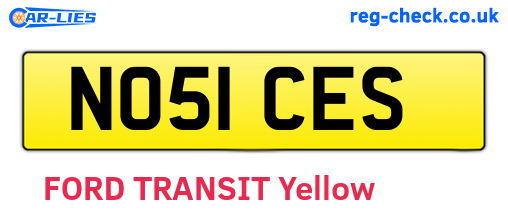 NO51CES are the vehicle registration plates.