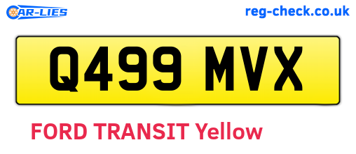 Q499MVX are the vehicle registration plates.