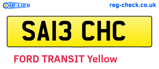 SA13CHC are the vehicle registration plates.