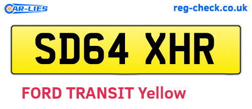 SD64XHR are the vehicle registration plates.