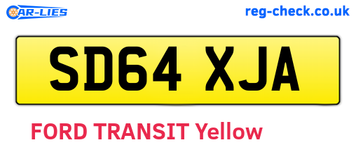 SD64XJA are the vehicle registration plates.