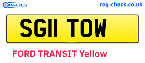 SG11TOW are the vehicle registration plates.