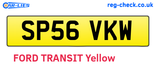 SP56VKW are the vehicle registration plates.