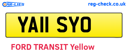 YA11SYO are the vehicle registration plates.