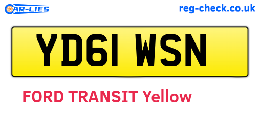 YD61WSN are the vehicle registration plates.
