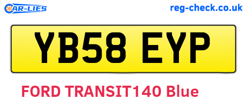 YB58EYP are the vehicle registration plates.