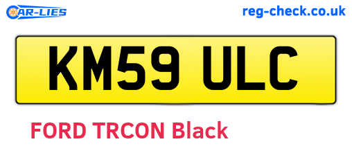 KM59ULC are the vehicle registration plates.