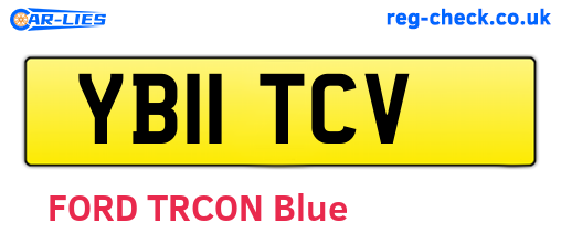 YB11TCV are the vehicle registration plates.