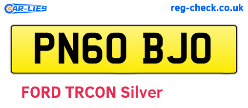 PN60BJO are the vehicle registration plates.