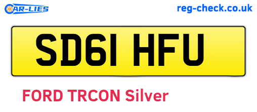 SD61HFU are the vehicle registration plates.