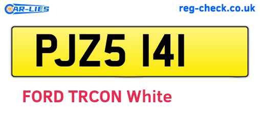 PJZ5141 are the vehicle registration plates.