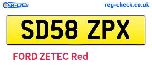 SD58ZPX are the vehicle registration plates.