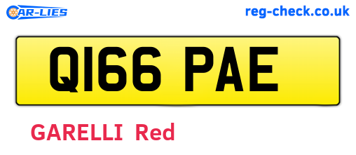 Q166PAE are the vehicle registration plates.