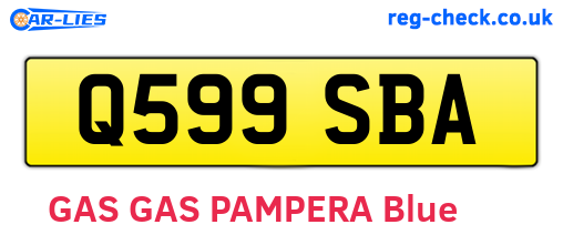 Q599SBA are the vehicle registration plates.