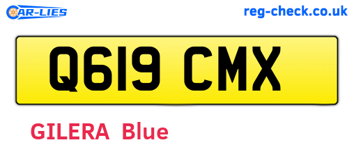 Q619CMX are the vehicle registration plates.