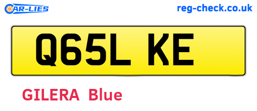 Q65LKE are the vehicle registration plates.