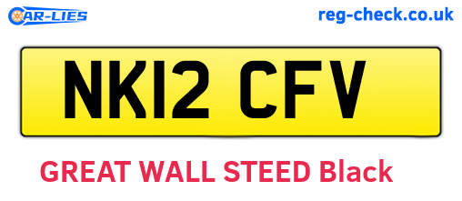 NK12CFV are the vehicle registration plates.