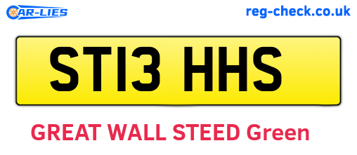 ST13HHS are the vehicle registration plates.