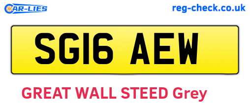SG16AEW are the vehicle registration plates.