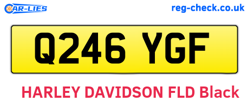 Q246YGF are the vehicle registration plates.